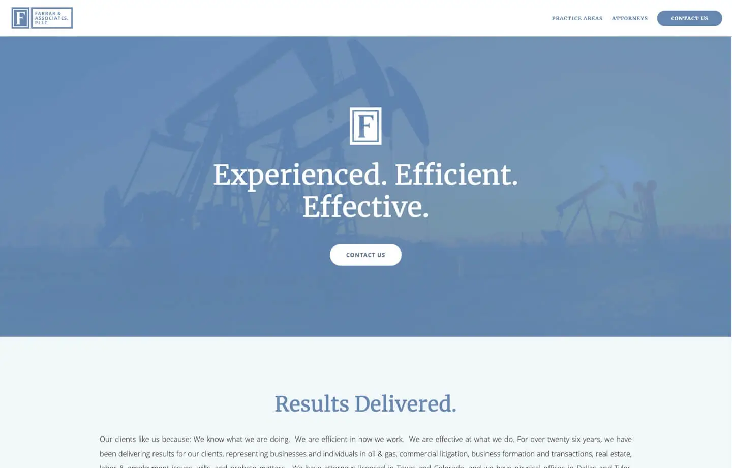 law firm website Farrar and Associates PLLC