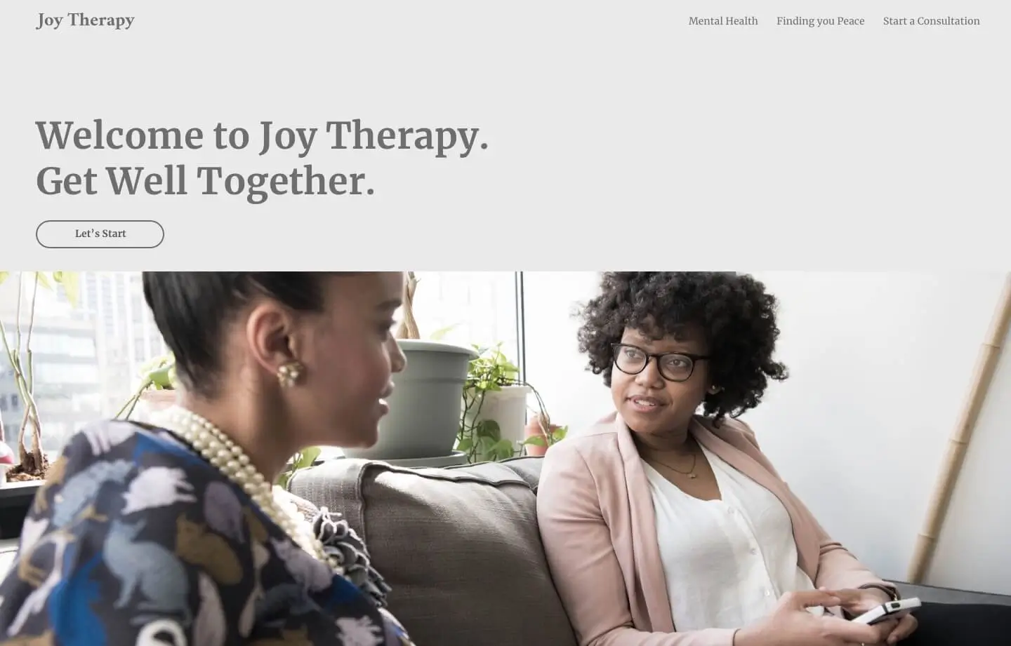 Joy Therapy website for  group counseling and therapy