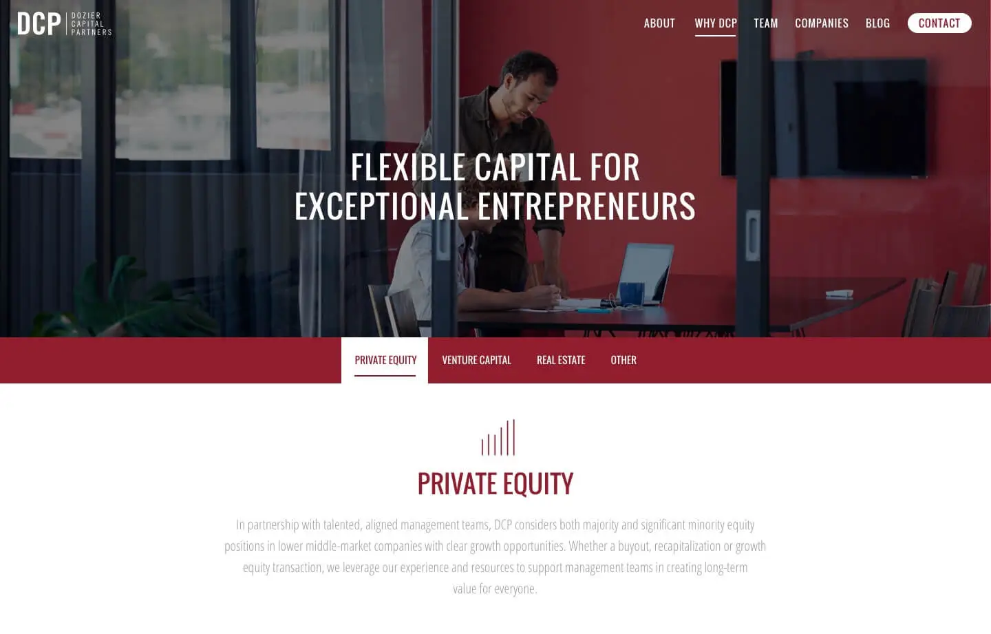 website for private equity and financial DCP partners
