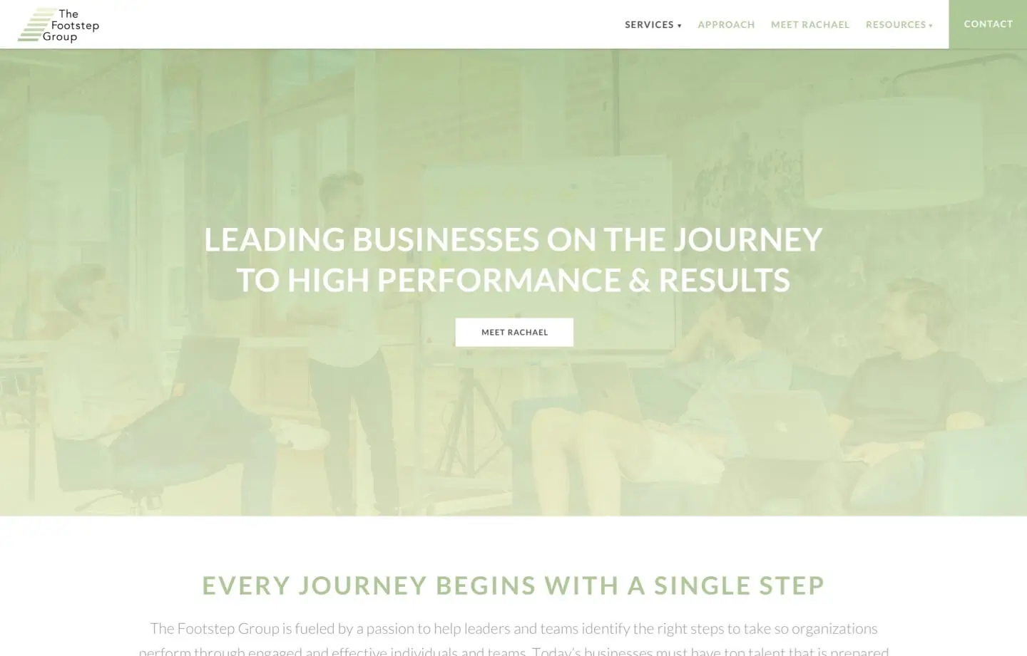 The Footstep Group consulting website Leading businesses on the journey to high performance and results