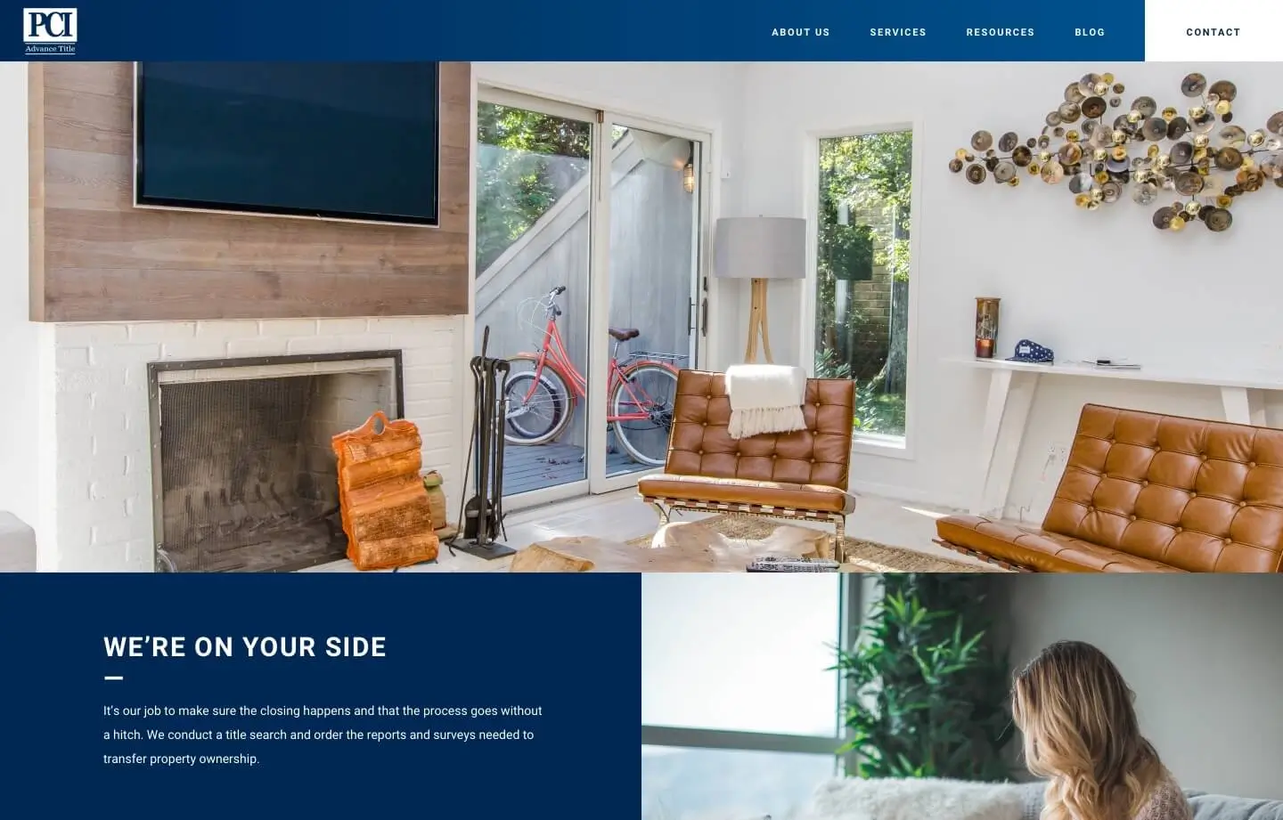 Title and Escrow website for PCI advance Title