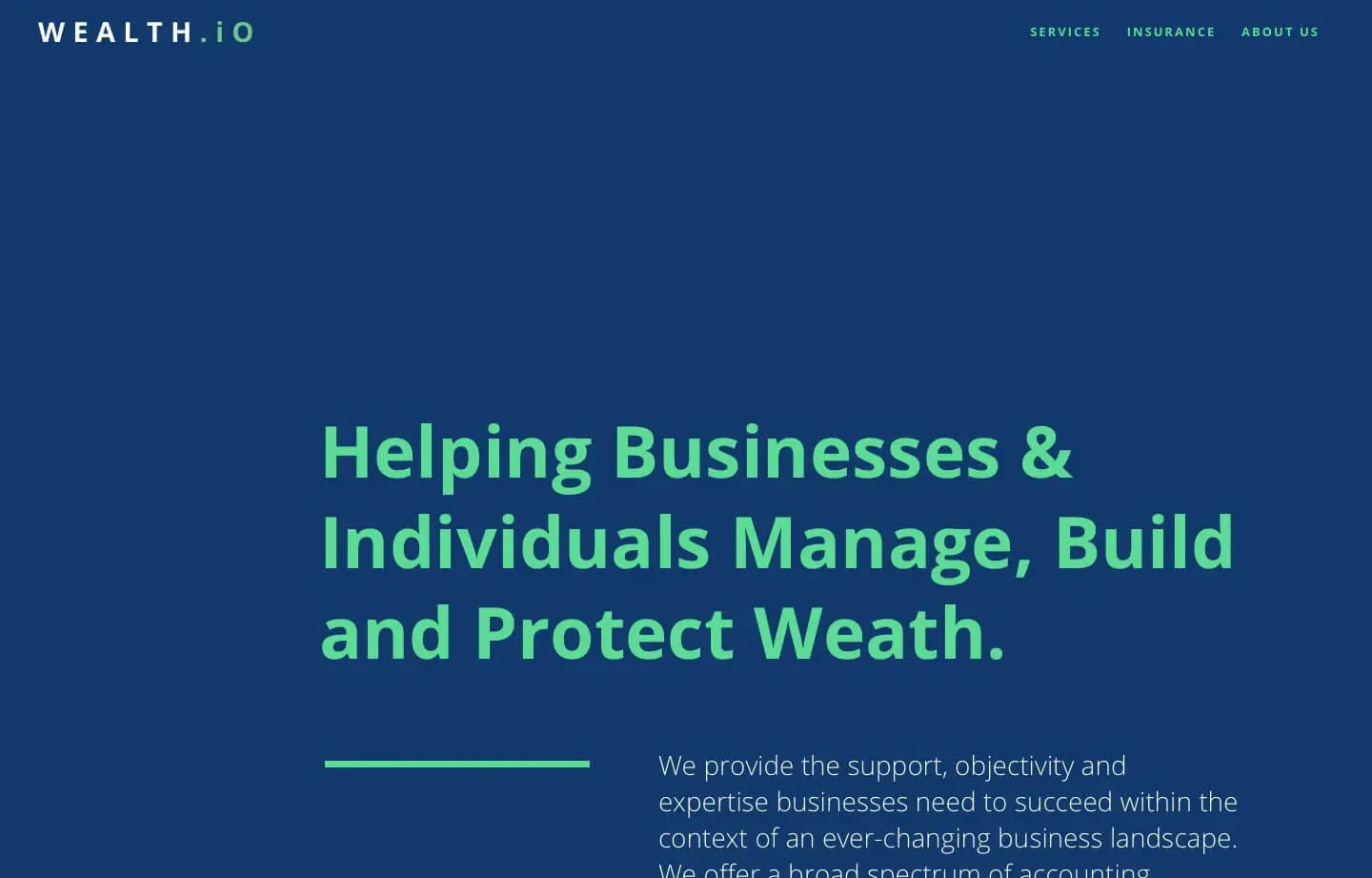 wealth management website for wealth.io